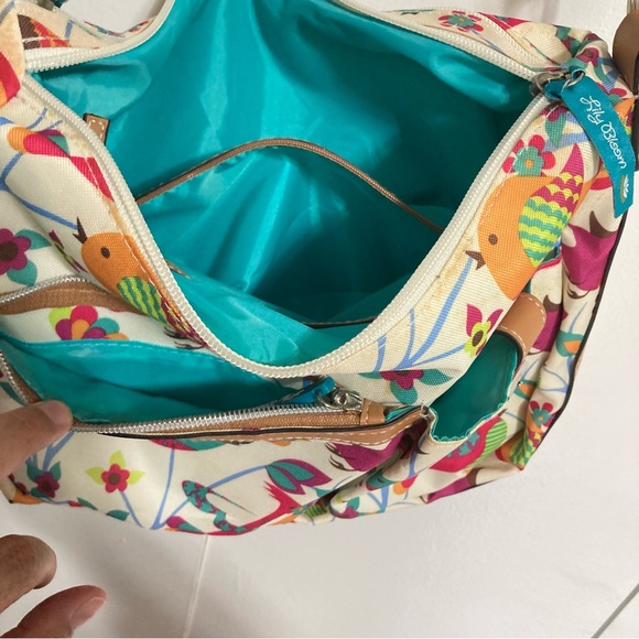 Lily Bloom Birds Blooms and Flowers Adjustable Shoulder Bag 14 x 10 x 4 inches - Picture 7 of 16